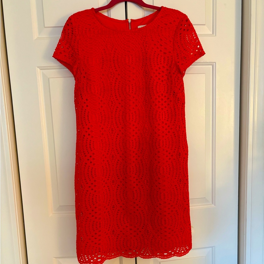 Gorgeous coral lace dress
